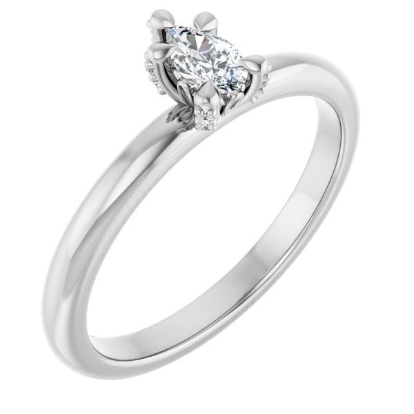 Claw-Prong Accented Engagement Ring