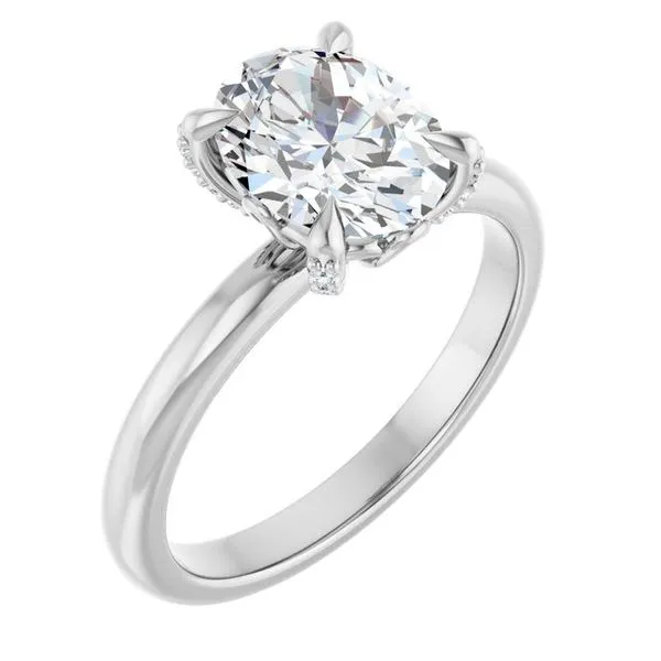 Claw-Prong Accented Engagement Ring