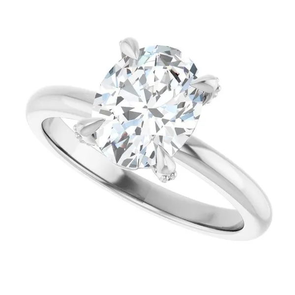 Claw-Prong Accented Engagement Ring Image 5 Hudson Valley Goldsmith New Paltz, NY