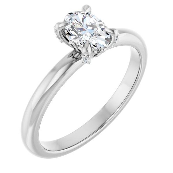 Claw-Prong Accented Engagement Ring
