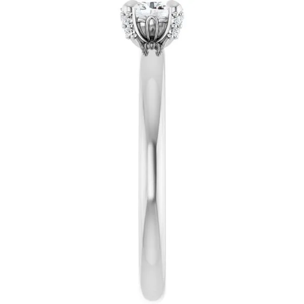 Claw-Prong Accented Engagement Ring Image 4 Austin's Fine Diamonds & Jewelry Lyndhurst, NJ