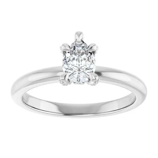 Claw-Prong Accented Engagement Ring Image 3 Hudson Valley Goldsmith New Paltz, NY