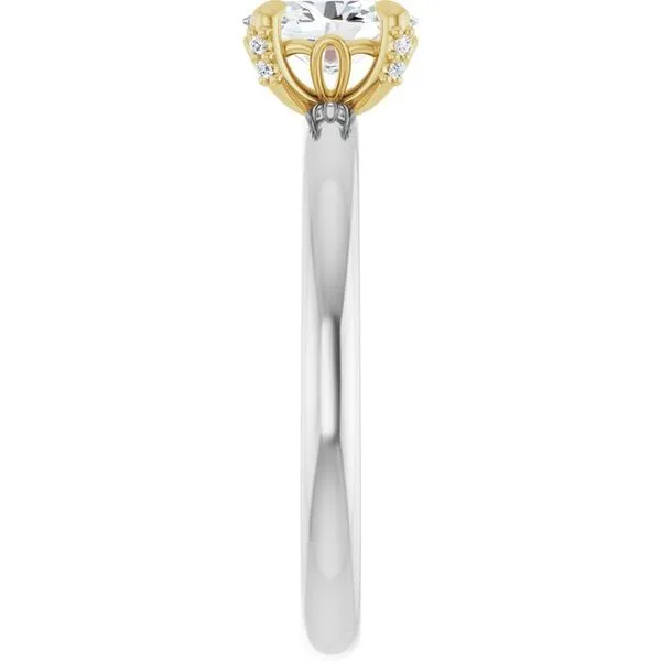 Claw-Prong Accented Engagement Ring Image 4 Hudson Valley Goldsmith New Paltz, NY