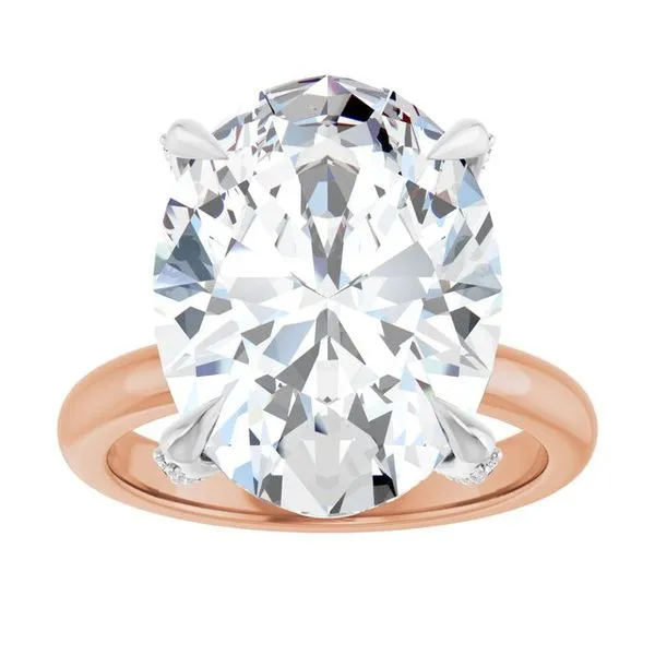 Claw-Prong Accented Engagement Ring Image 3 Hudson Valley Goldsmith New Paltz, NY