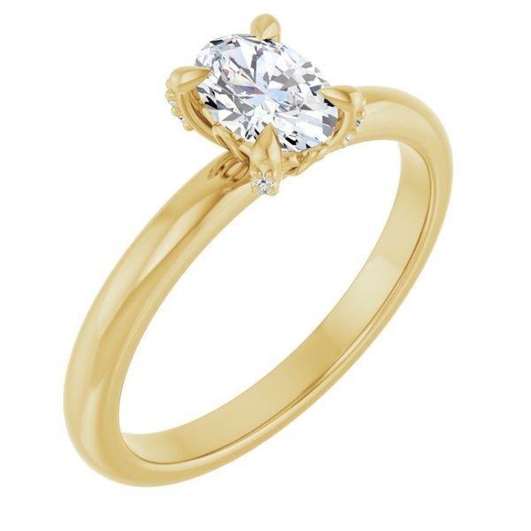 Claw-Prong Accented Engagement Ring