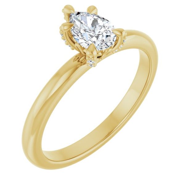 Claw-Prong Accented Engagement Ring