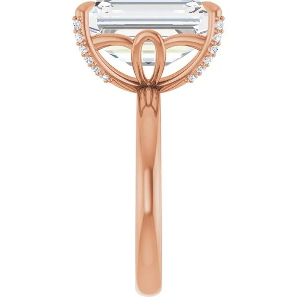 Claw-Prong Accented Engagement Ring Image 4 Hudson Valley Goldsmith New Paltz, NY