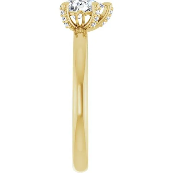 Claw-Prong Accented Engagement Ring Image 4 The Jewelry Source El Segundo, CA