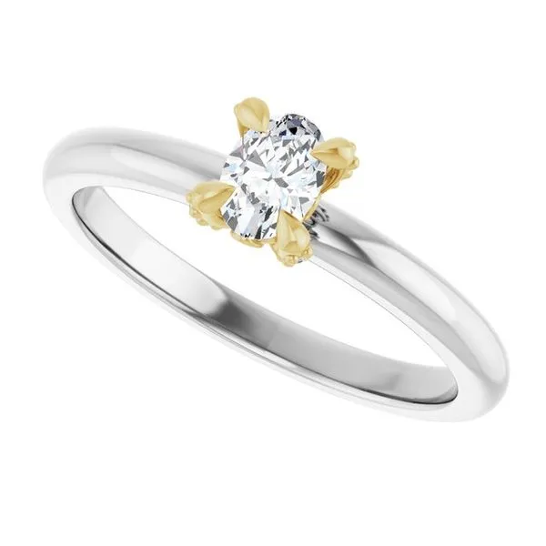 Claw-Prong Accented Engagement Ring Image 5 The Jewelry Source El Segundo, CA