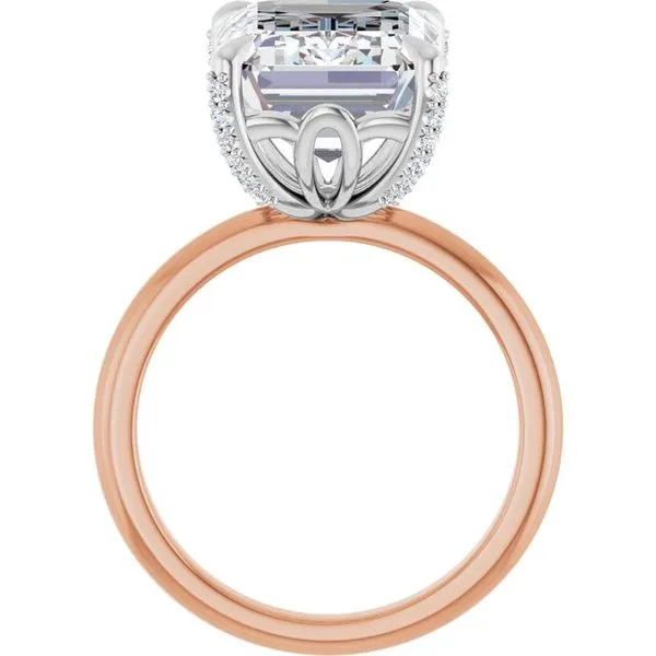 Claw-Prong Accented Engagement Ring Image 2 Hudson Valley Goldsmith New Paltz, NY