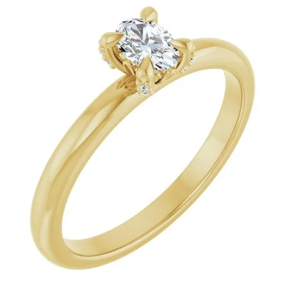 Claw-Prong Accented Engagement Ring