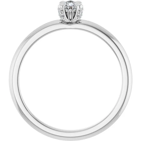 Claw-Prong Accented Engagement Ring Image 2 Hudson Valley Goldsmith New Paltz, NY
