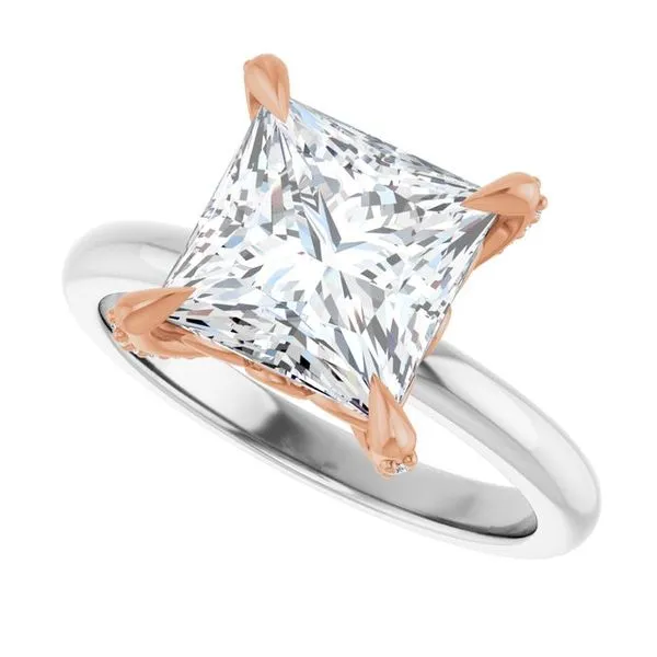 Claw-Prong Accented Engagement Ring Image 5 Hudson Valley Goldsmith New Paltz, NY