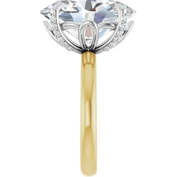 Claw-Prong Accented Engagement Ring Image 4 Hudson Valley Goldsmith New Paltz, NY