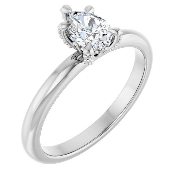 Claw-Prong Accented Engagement Ring