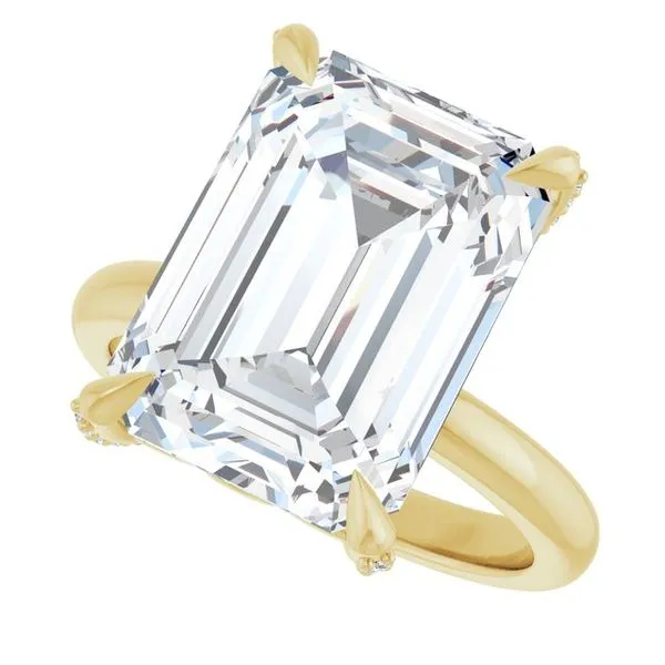 Claw-Prong Accented Engagement Ring Image 5 Hudson Valley Goldsmith New Paltz, NY