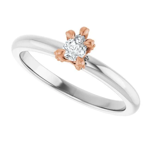 Claw-Prong Accented Engagement Ring Image 5 Hudson Valley Goldsmith New Paltz, NY