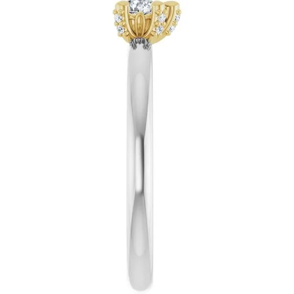 Claw-Prong Accented Engagement Ring Image 4 Hudson Valley Goldsmith New Paltz, NY