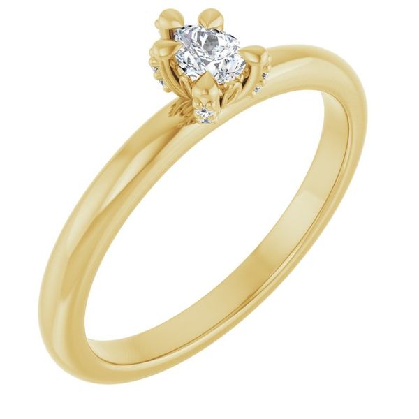 Claw-Prong Accented Engagement Ring