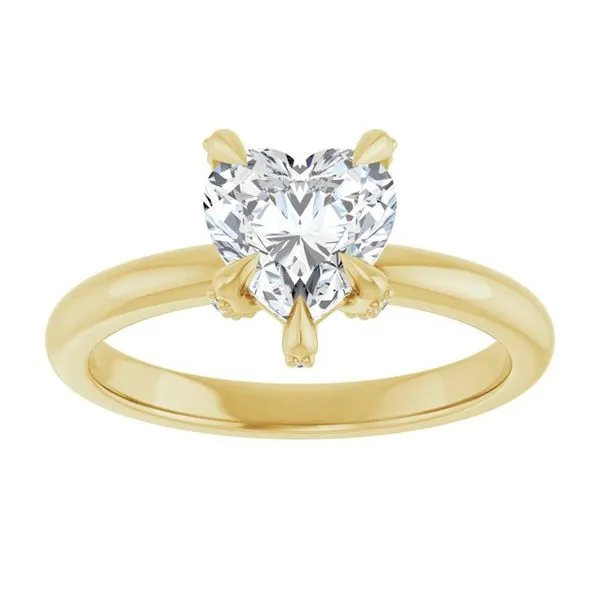 Claw-Prong Accented Engagement Ring Image 3 Hudson Valley Goldsmith New Paltz, NY