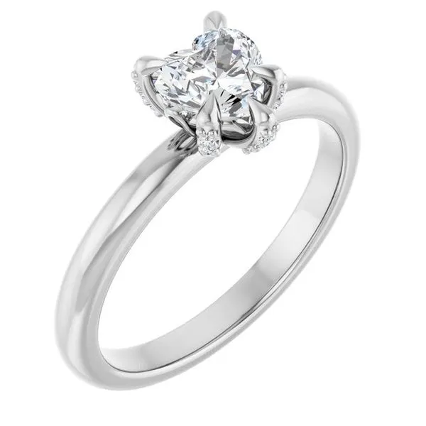 Claw-Prong Accented Engagement Ring Hudson Valley Goldsmith New Paltz, NY