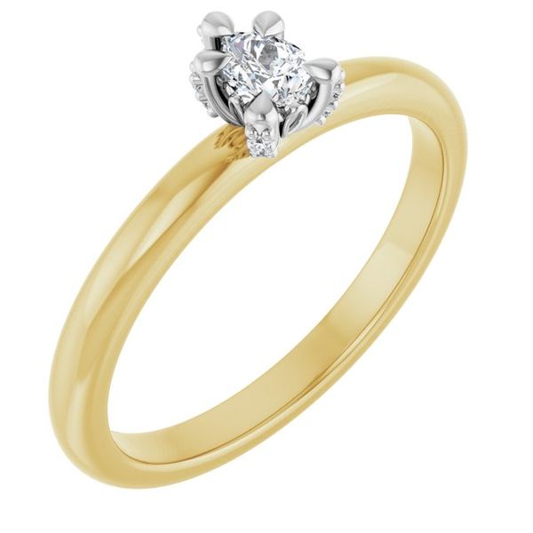 Claw-Prong Accented Engagement Ring