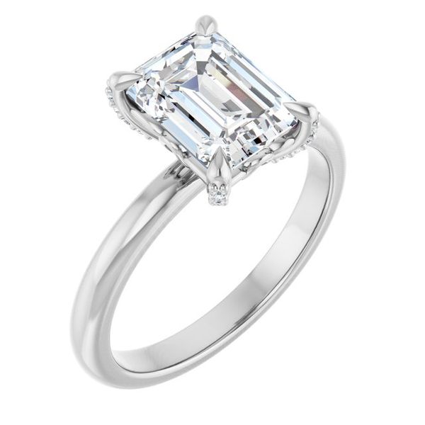 Claw-Prong Accented Engagement Ring