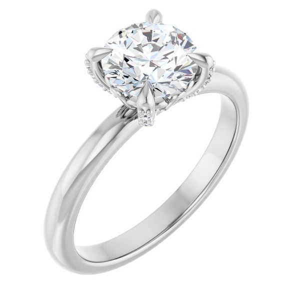 Claw-Prong Accented Engagement Ring