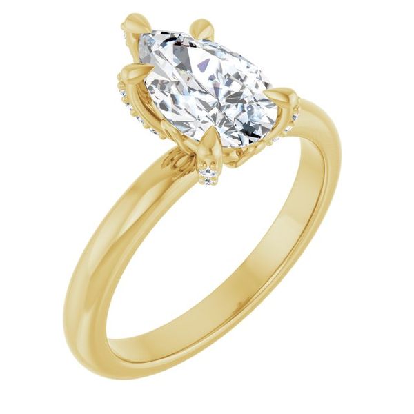 Claw-Prong Accented Engagement Ring