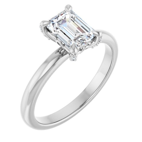 Claw-Prong Accented Engagement Ring