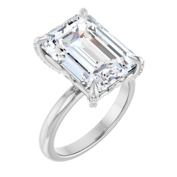 Claw-Prong Accented Engagement Ring