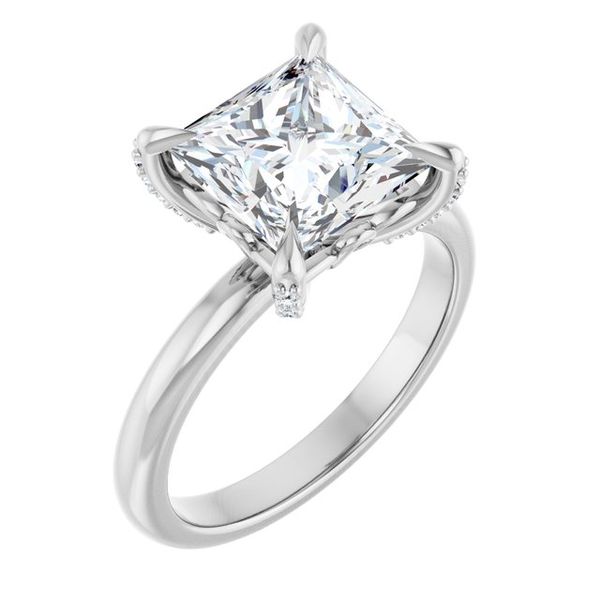 Claw-Prong Accented Engagement Ring
