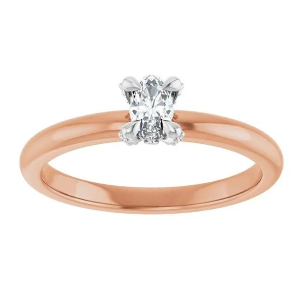 Claw-Prong Accented Engagement Ring Image 3 Hudson Valley Goldsmith New Paltz, NY
