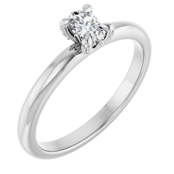 Claw-Prong Accented Engagement Ring