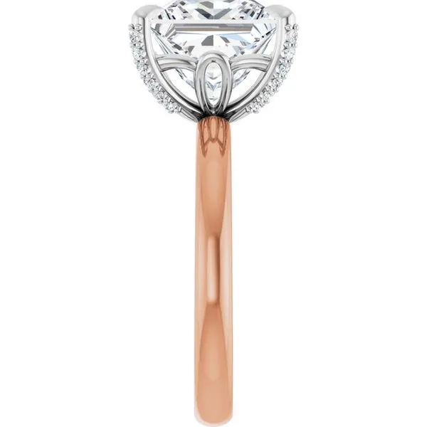 Claw-Prong Accented Engagement Ring Image 4 Hudson Valley Goldsmith New Paltz, NY