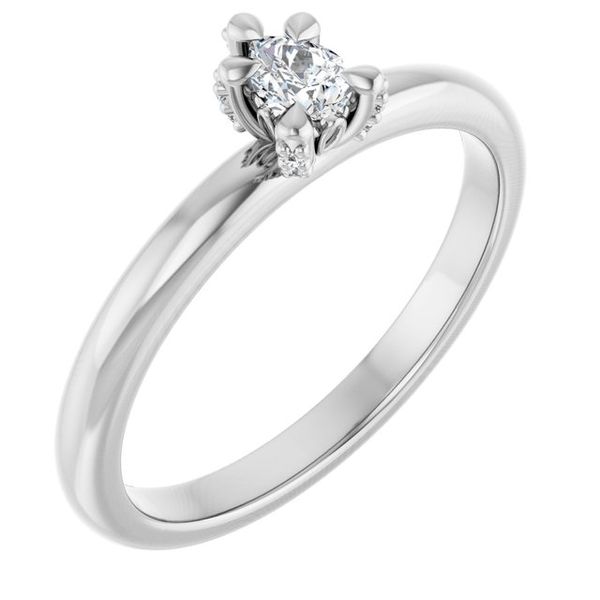 Claw-Prong Accented Engagement Ring