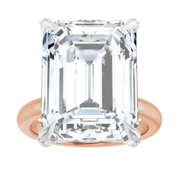 Claw-Prong Accented Engagement Ring Image 3 Hudson Valley Goldsmith New Paltz, NY