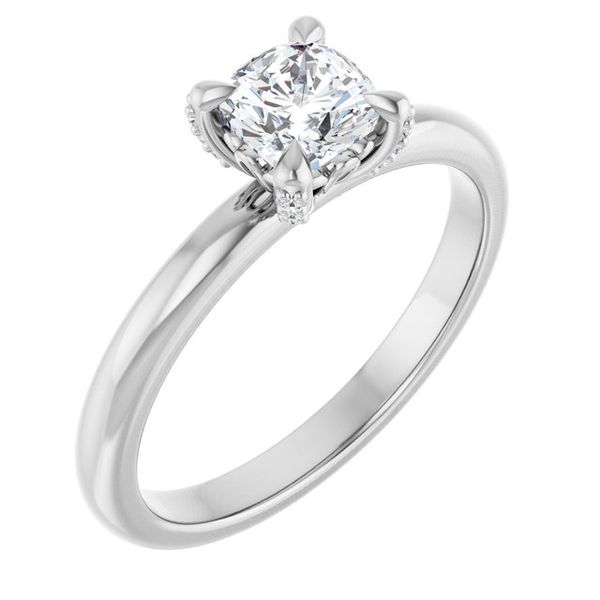 Claw-Prong Accented Engagement Ring