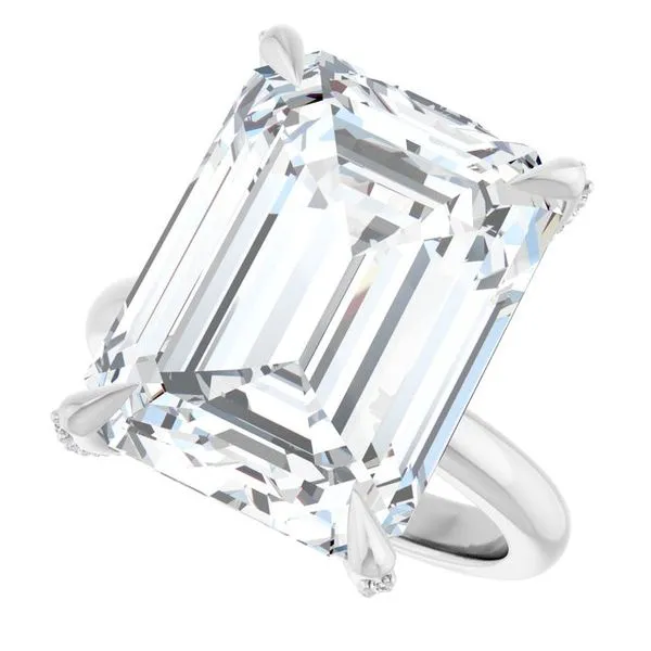 Claw-Prong Accented Engagement Ring Image 5 House of Silva Wooster, OH