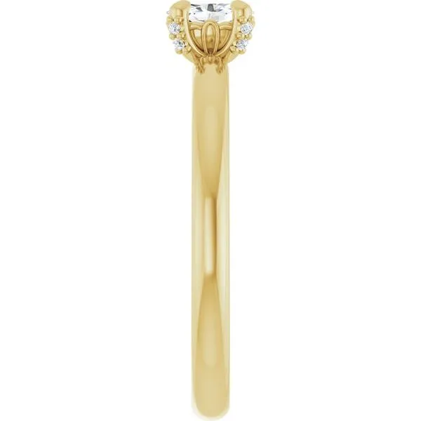 Claw-Prong Accented Engagement Ring Image 4 Hudson Valley Goldsmith New Paltz, NY