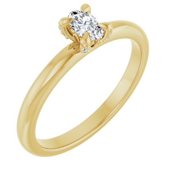 Claw-Prong Accented Engagement Ring