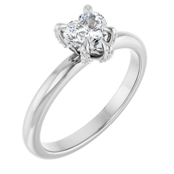 Claw-Prong Accented Engagement Ring