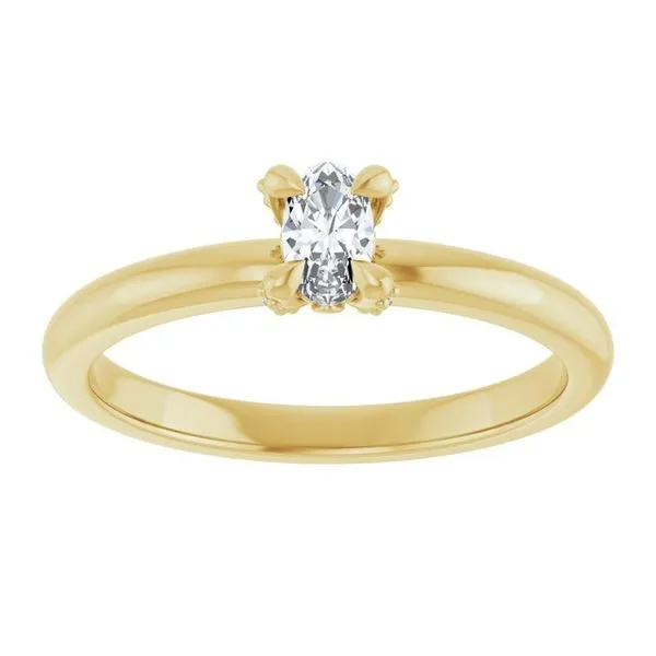 Claw-Prong Accented Engagement Ring Image 3 Northwood Jewelers Northwood, OH