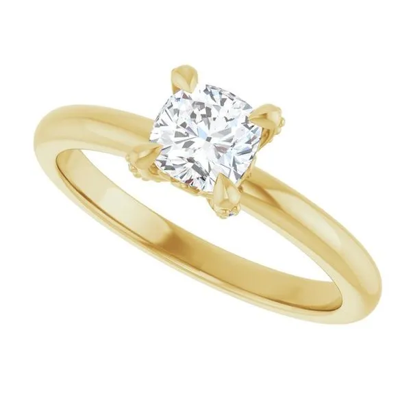 Claw-Prong Accented Engagement Ring Image 5 Hudson Valley Goldsmith New Paltz, NY