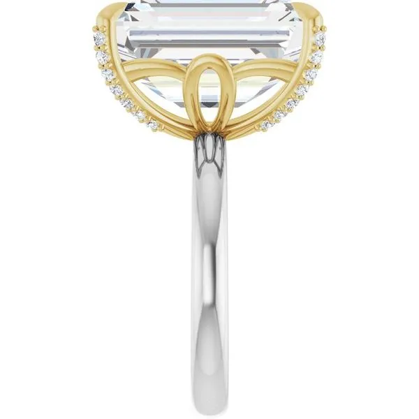 Claw-Prong Accented Engagement Ring Image 4 Hudson Valley Goldsmith New Paltz, NY