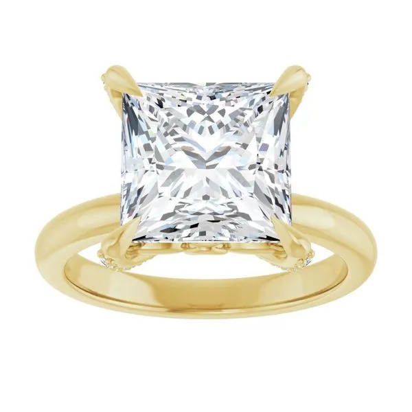 Claw-Prong Accented Engagement Ring Image 3 Ocean View Jewelers Millville, DE