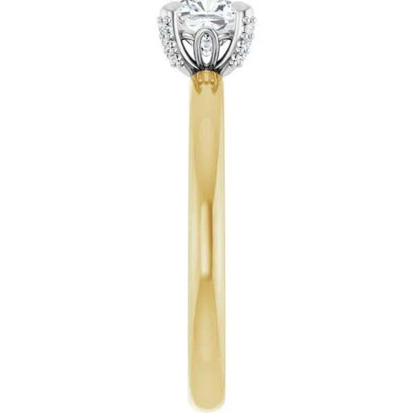 Claw-Prong Accented Engagement Ring Image 4 Hudson Valley Goldsmith New Paltz, NY