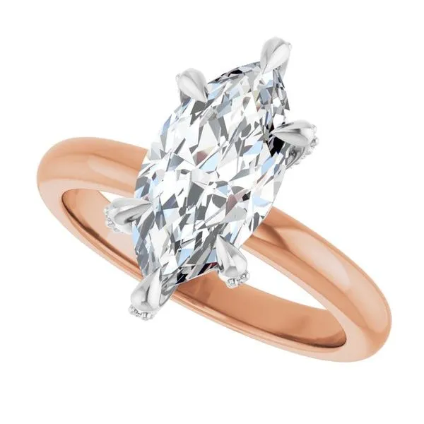 Claw-Prong Accented Engagement Ring Image 5 Hudson Valley Goldsmith New Paltz, NY