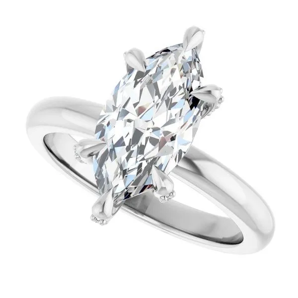 Claw-Prong Accented Engagement Ring Image 5 Vulcan's Forge LLC KANSAS CITY, MO