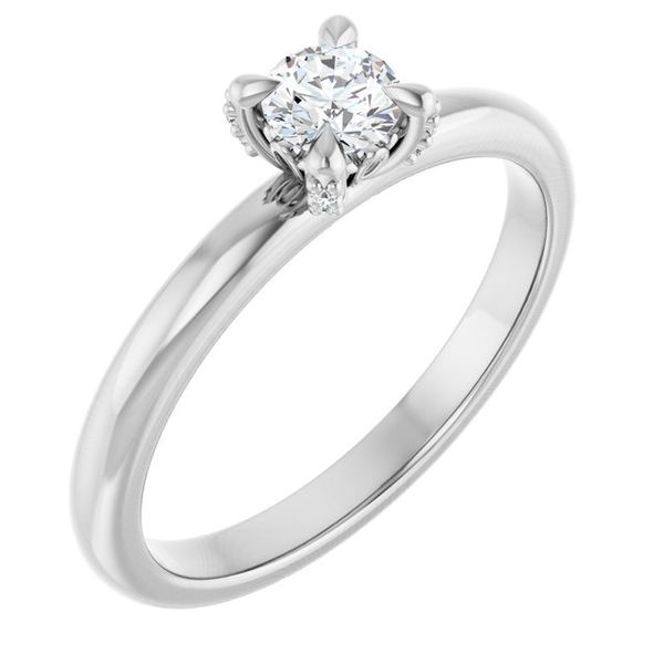 Claw-Prong Accented Engagement Ring